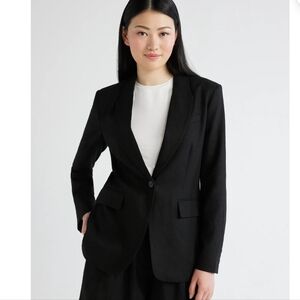 Scoop Women's and Women's Plus Barrel Sleeve Single Button Blazer